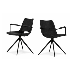 Cayman Stol m. Armlæn og drejefod / Topper Grey Black